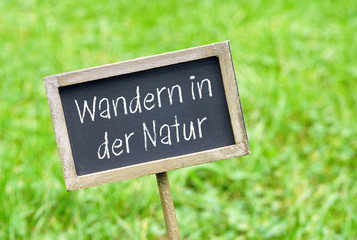 Wandern in der Natur, Kreidetafel Wanderung