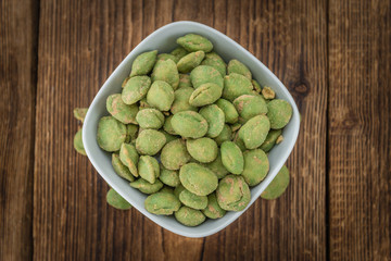 Portion of Wasabi Peanuts