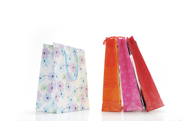 Colorful paper shopping bags isolated