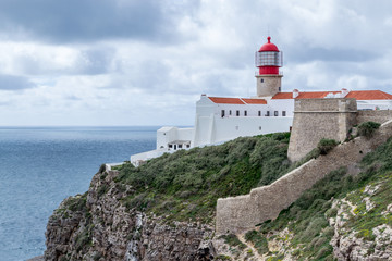 Fototapeta na wymiar Lighthouse at Saint Vincent Cape (portugal)