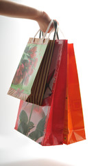 Colorful paper shopping bags isolated