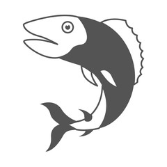 monochrome silhouette of trout fish vector illustration