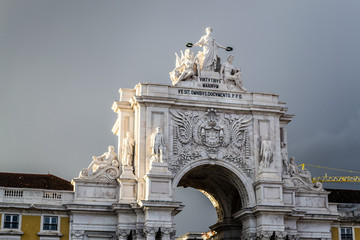 Fototapeta na wymiar Arco da Rua Augusta at Praca do Comercio (Lisbon, Portugal)