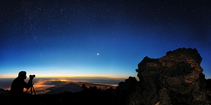 Tenerife, Teide, Looking NO, Photographing Stars and Venus