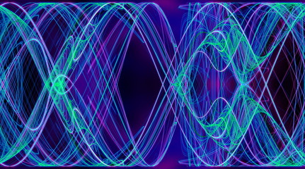 Cobweb whirls abstract blue color symmetric swirl on the basis of the dark