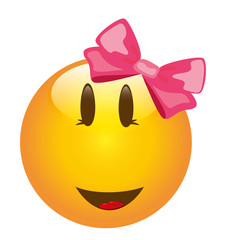 Smiley Mädchen mit Schleife Vektor