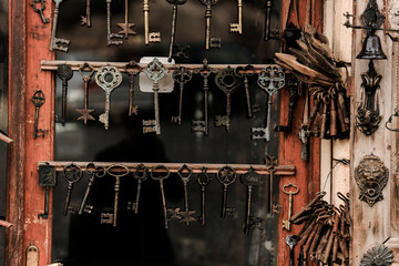 rusty key, door key, old key
