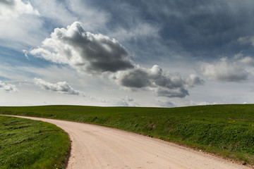 Countryside road in summer aftenoon.