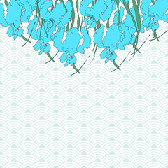 Vector iris. Hand-drawing illustration.