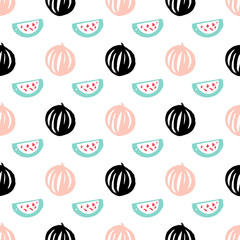 Watermelon Berry Seamless Pattern
