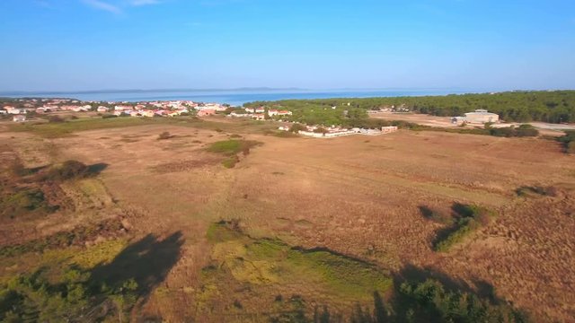 Aerial panorama view of Zaton and Nin in Croatia 4K