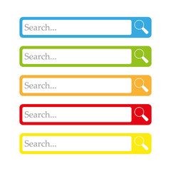 Obraz premium Set of search bars, flat web design elements