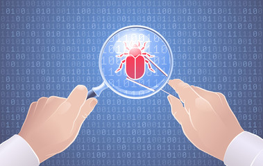 Code Debugging. Vector illustration on the subject of 'Software Development'.