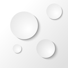 Vector abstract background composed of white paper round notes. Eps10.