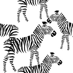 Fototapeta na wymiar Seamless pattern with savanna animals