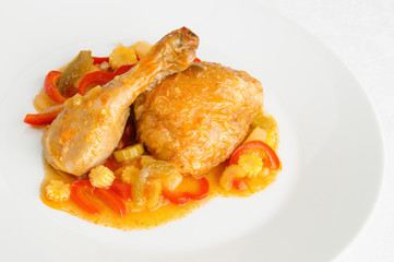 roasted chicken stewed in sweet and sour sauce