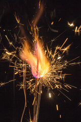 fire on a black background