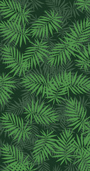 Naklejka na ściany i meble vertical garden with tropical green leaf pattern background