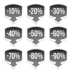 Sale sticker set grey