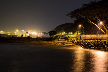 Night view of Fort cochin beach