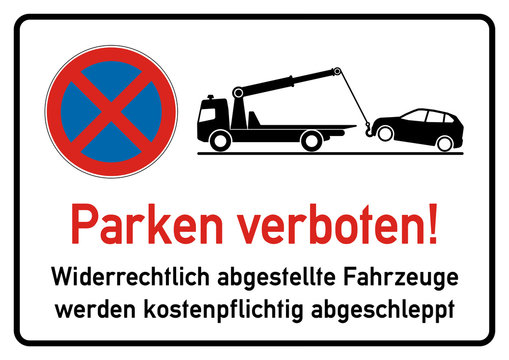ks203 Kombi-Schild - spr66 SignParkRaum - Parken verboten - Absolutes Haltverbot / Halteverbot - Widerrechtlich abgestellte Fahrzeuge werden kostenpflichtig abgeschleppt - A2 A3 A4 Poster xxl g5275