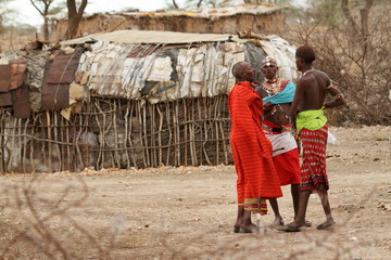 Männer vom Volksstamm der Samburu in Kenia 