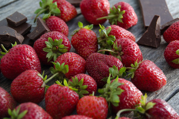 Strawberry and chocolate, the bright light from the window