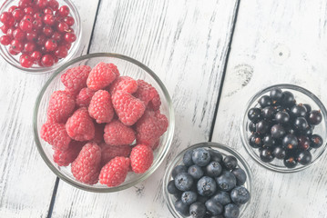 Bowls of fresh berries