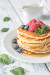 Pancakes with fresh berries