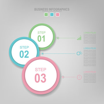 Infographic template of colorful circle, pie chart diagram, work sheet element, flat design of business icon, vector