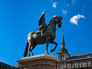 Fototapeta na wymiar The statue of King Philip III, Madrid