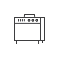 Instrument amplifier line icon, outline vector sign, linear style pictogram isolated on white. Guitar amp symbol, logo illustration. Editable stroke