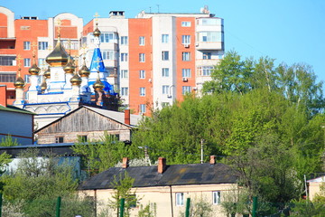 church and house behind