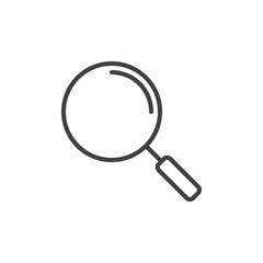 Magnifying glass line icon, outline vector sign, linear style pictogram isolated on white. Zoom symbol, logo illustration. Editable stroke