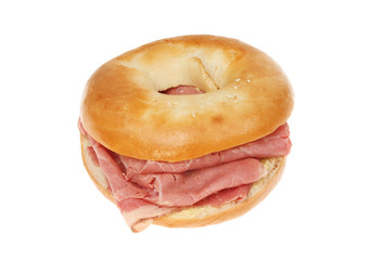 Salt beef in a bagel