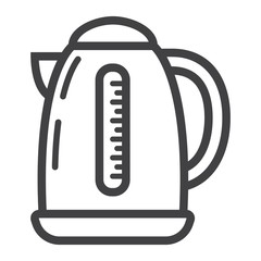 Electric Kettle line icon, kitchen and appliance, vector graphics, a linear pattern on a white background, eps 10.