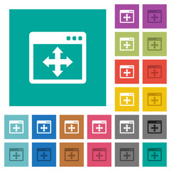Move window square flat multi colored icons