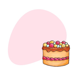 Cake illustration with place for text.