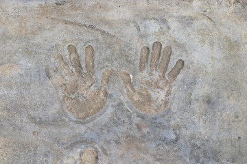 Hand stamp on the floor