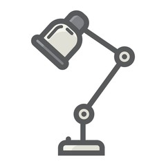 Desk lamp colorful line icon, table lamp and appliance, vector graphics, a filled pattern on a white background, eps 10.