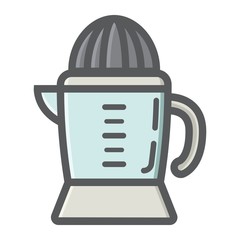 Han juicer colorful line icon, household and appliance, vector graphics, a filled pattern on a white background, eps 10.