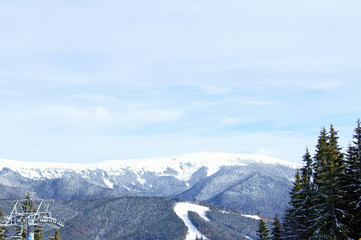 View of the mountains from the ski resort