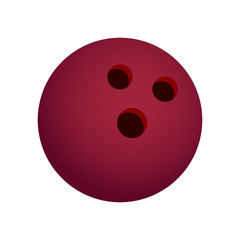 Red Bordeaux Bowling Ball Icon Isolated