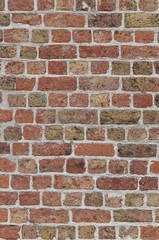 wall of colorful burnt bricks