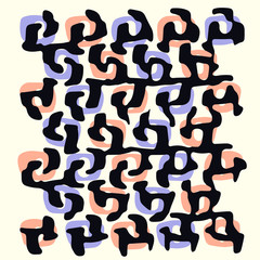 Abstract vector grunge background. Color composition of irregular overlapping graphic elements.