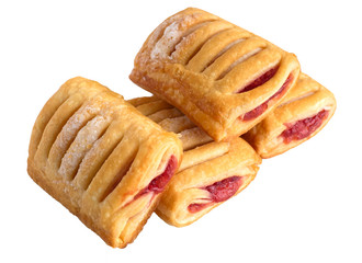  fresh puff pastries isolated on a white background