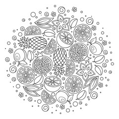 Coloring book page. Adult antistress therapy. - 163495148