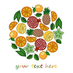 Vector design template with fruit.
