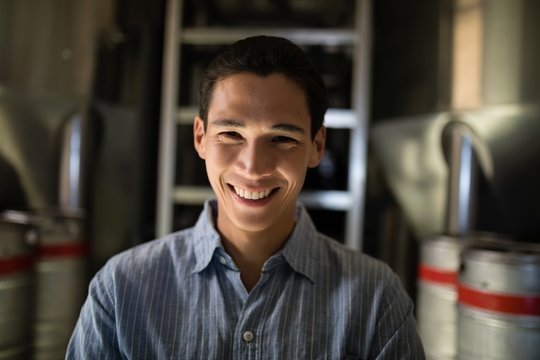 Manager standing in warehouse
