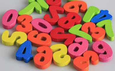 Colored  wooden made numbers